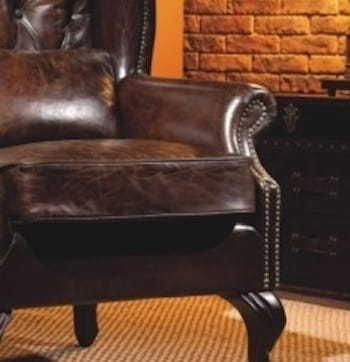 mutoni Ohrensessel Chesterfield Vintage Leder Crewe  