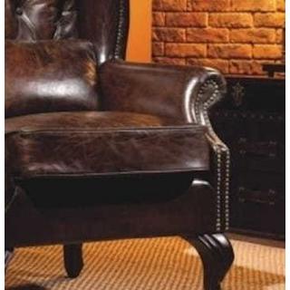 mutoni Ohrensessel Chesterfield Vintage Leder Crewe  