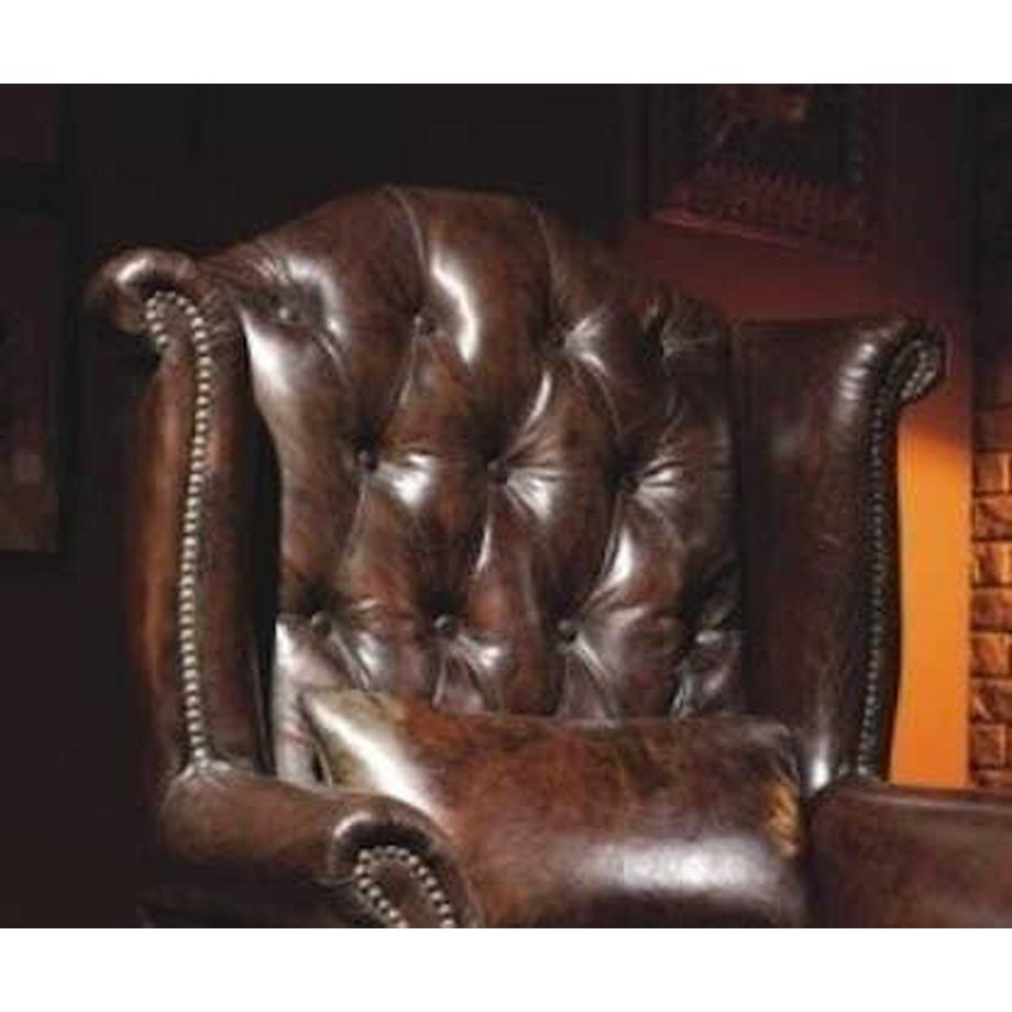 mutoni Fauteuil à oreilles Chesterfield Vintage cuir Crewe  