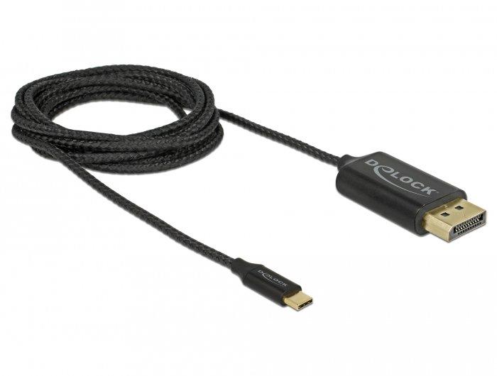 DeLock  DeLOCK 83710 câble vidéo et adaptateur 2 m USB Type-C DisplayPort Noir 