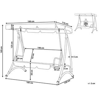 Beliani Hollywoodschaukel aus Polyester Klassisch TEMPLE  