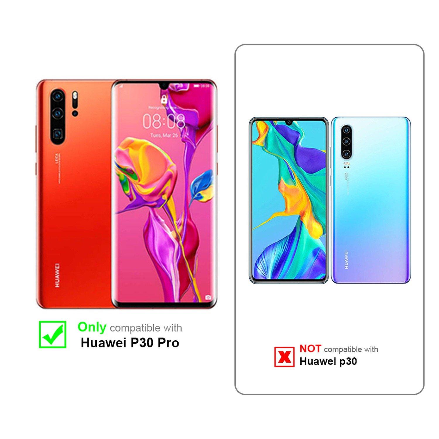 Cadorabo  Housse compatible avec Huawei P30 PRO - Coque de protection bicolore en silicone TPU et dos en verre trempé 