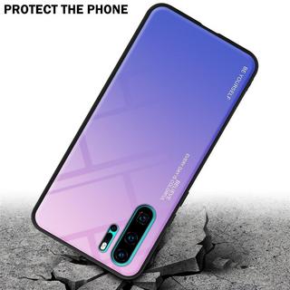 Cadorabo  Housse compatible avec Huawei P30 PRO - Coque de protection bicolore en silicone TPU et dos en verre trempé 