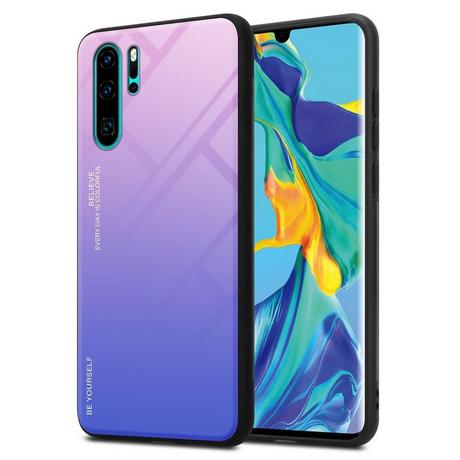 Cadorabo  Housse compatible avec Huawei P30 PRO - Coque de protection bicolore en silicone TPU et dos en verre trempé 