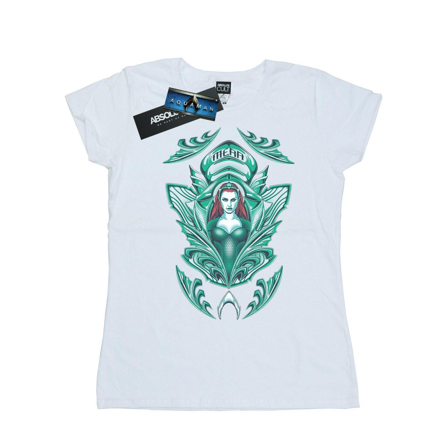 Image of Aquaman Mera Crest Tshirt Damen Weiss L