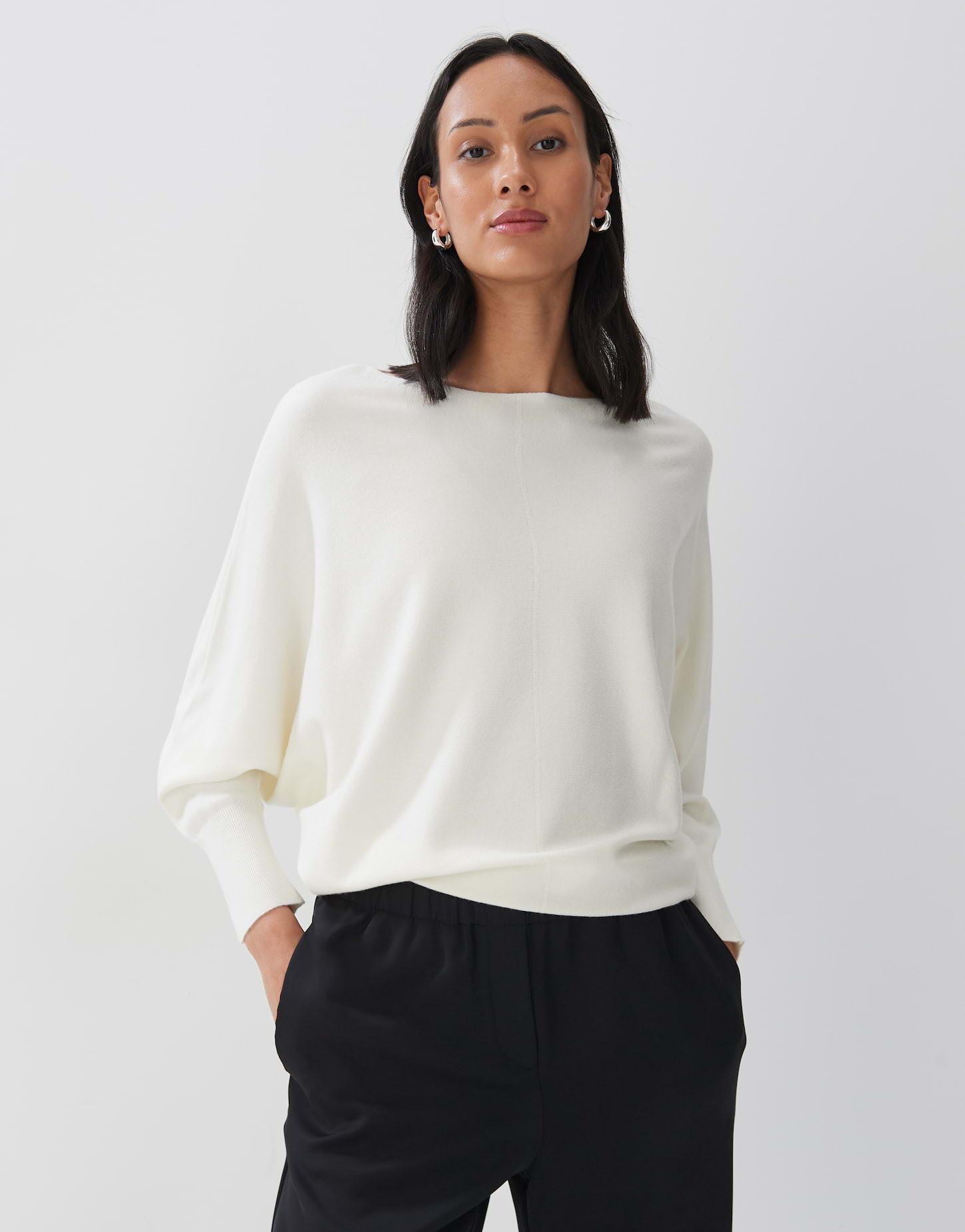 Image of Strickpullover Taliya Detail O-form Damen Elfenbein 36