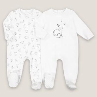 La Redoute Collections  Lot de 2 pyjamas 1 pièce en velours 