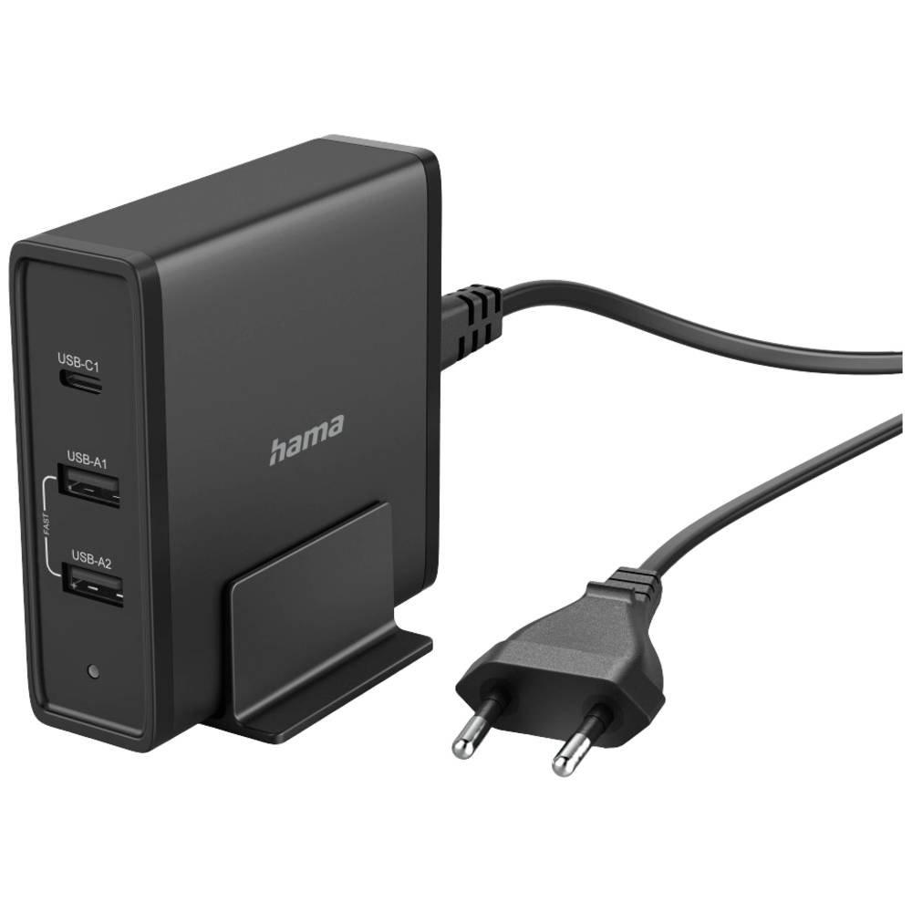 hama  Universal-USB-C-Ladestation, 3 Ports, Power Delivery (PD), 5-20V/65W 