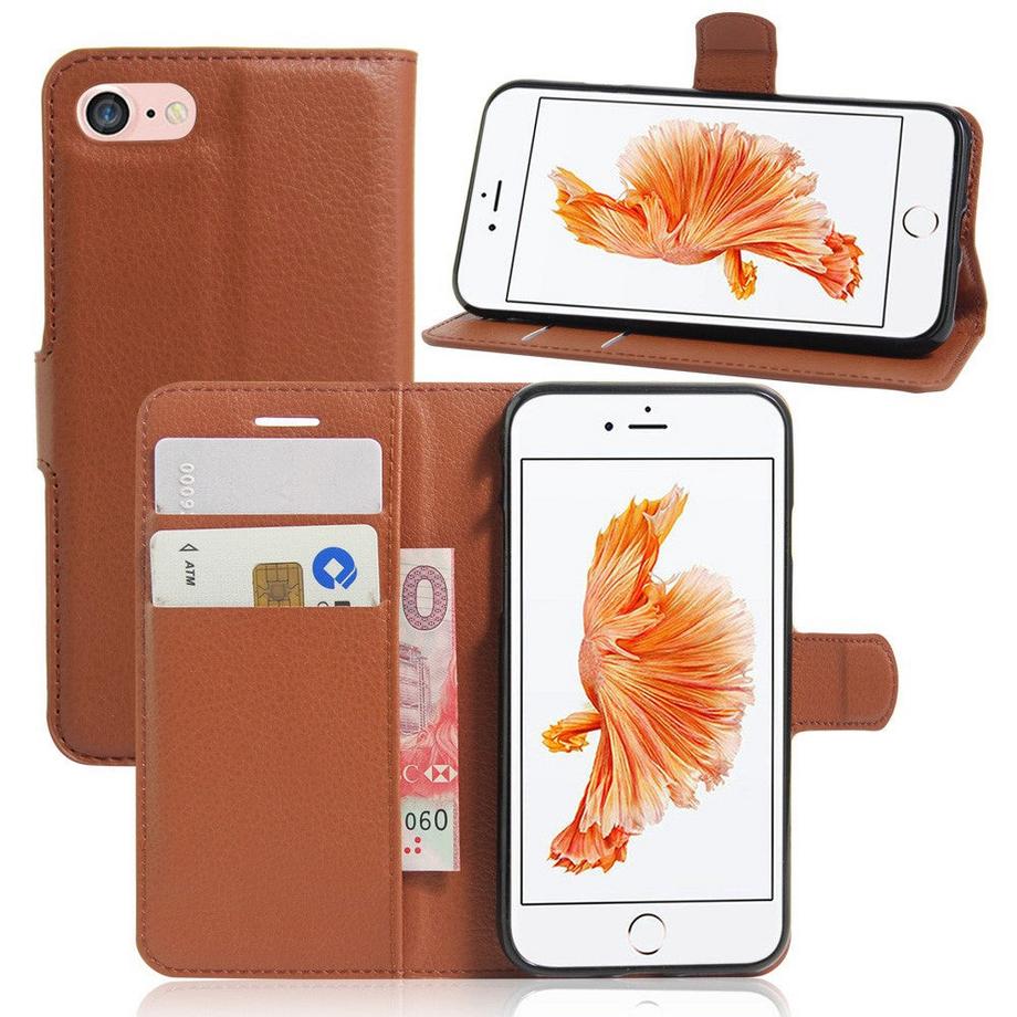 Cover-Discount  iPhone SE / 8 / 7 - Leder Tasche Etui Hülle Kartenfächer 