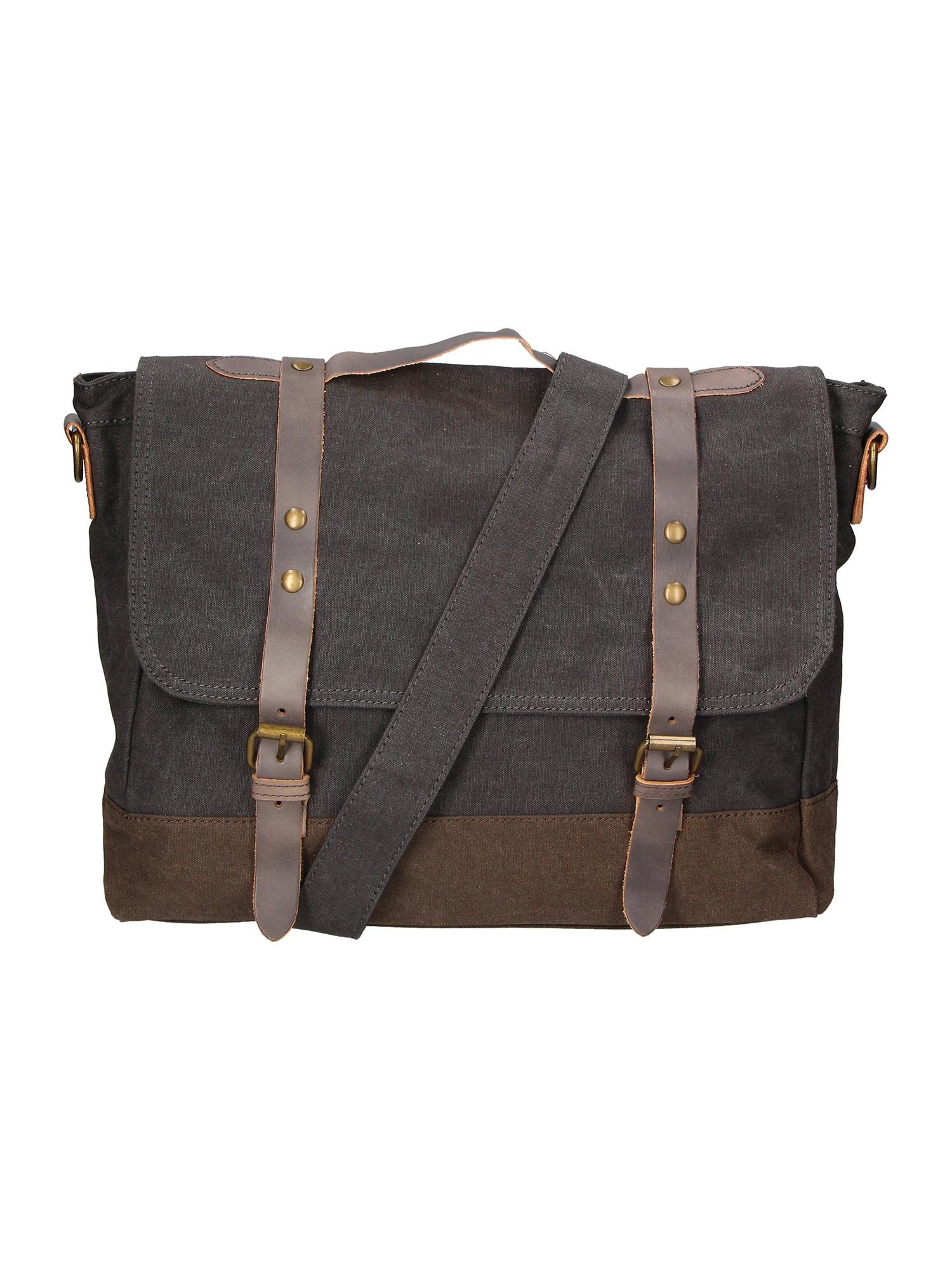 Gave Lux Canvas und Leder Umhängetasche  