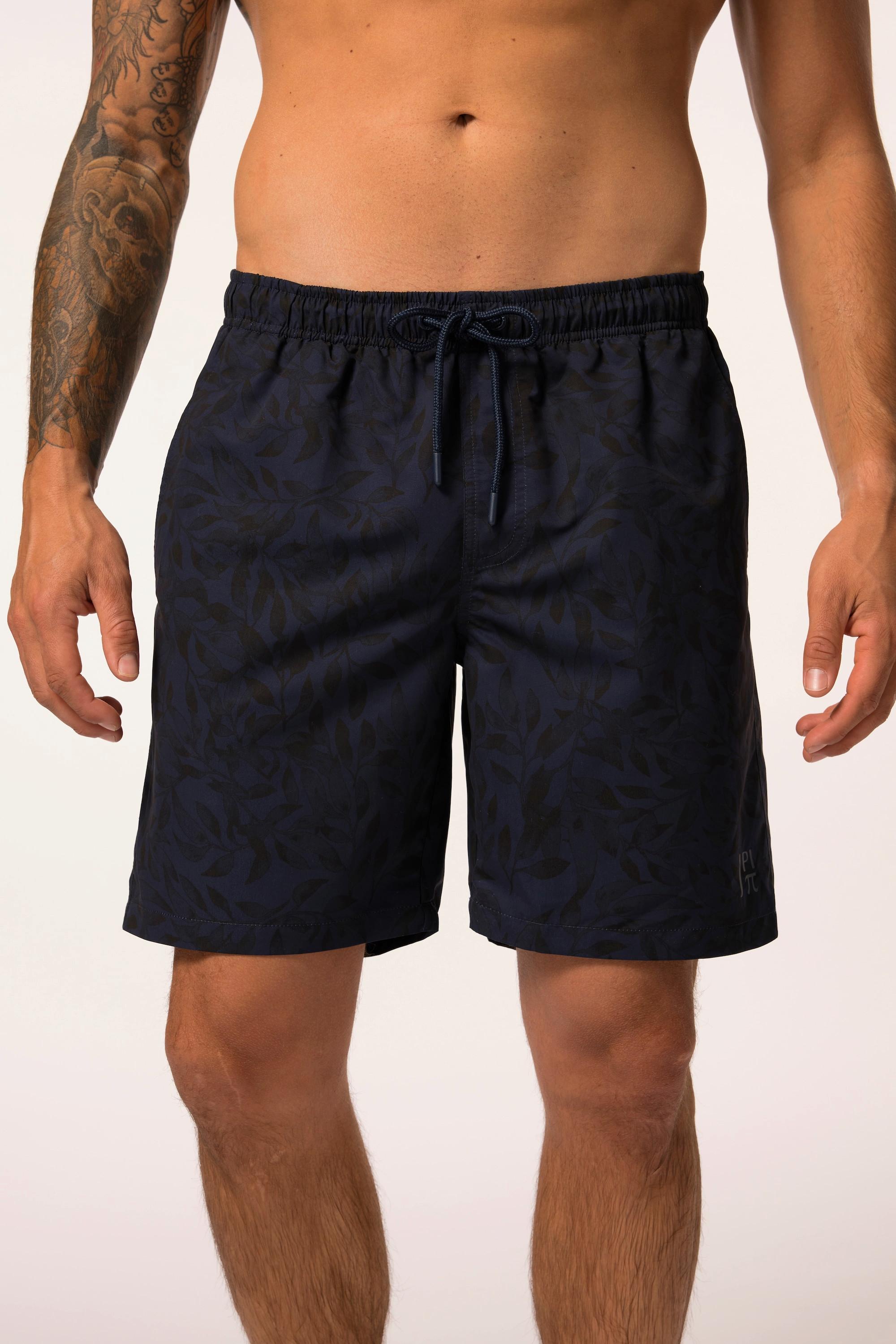 JP1880  Shorts da mare con cintura elastica e stampa allover, fino alla tg. 8XL 