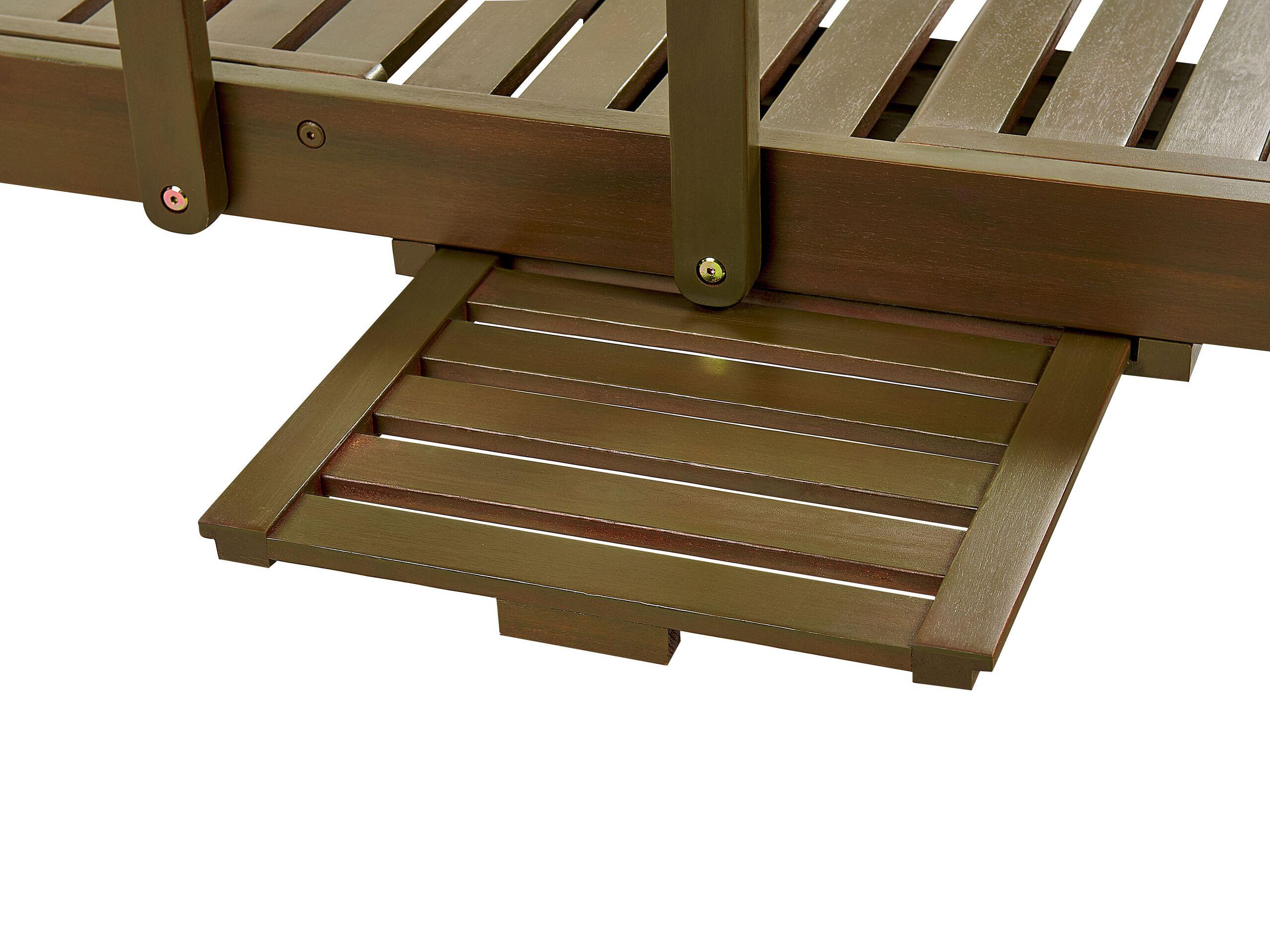 Beliani Lettino Prendisole con Cuscino en Legno d'acacia Classico AMANTEA II  