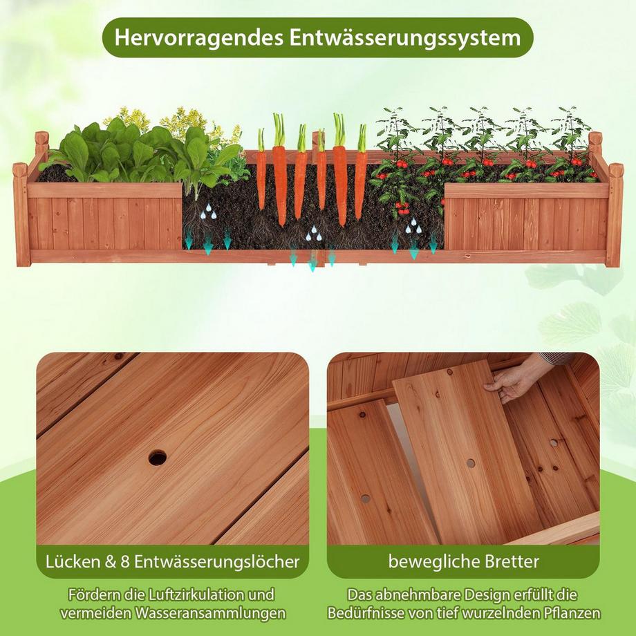 Northix Fioriera rialzata con divisorio  