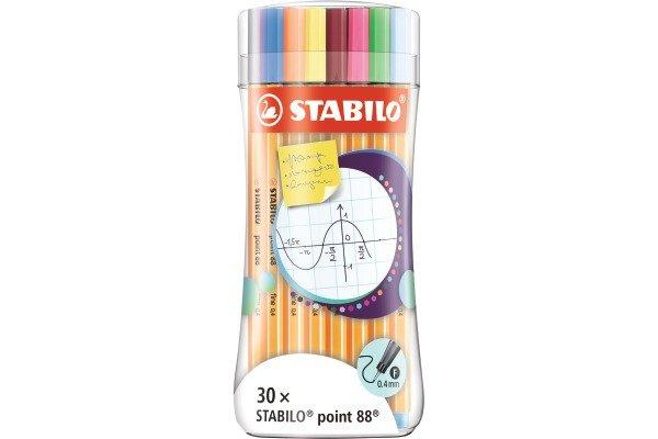 STABILO  STABILO Fineliner Point 88 Sleeve 8830-4 30 Stück ass. 