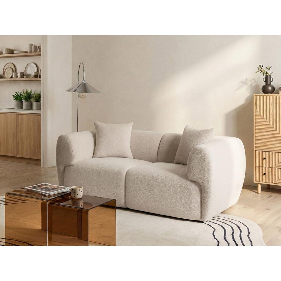 Beliani Canapé 2 places en Bouclé Minimaliste VALBY  