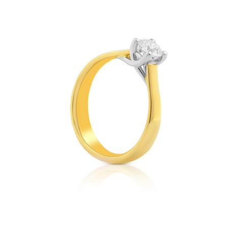 MUAU Schmuck  Solitaire Ring Diamant 0.25 ct Gold 750 