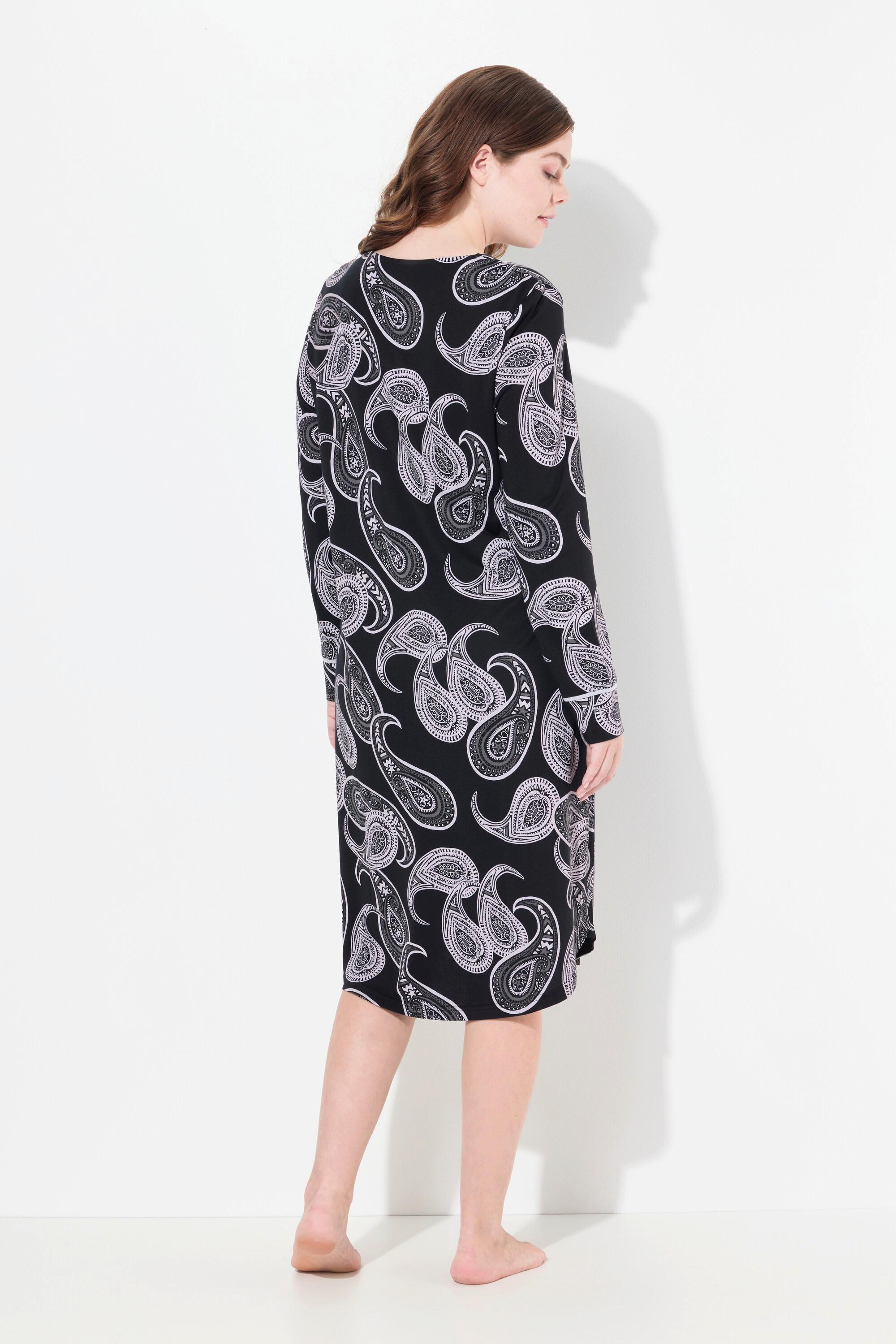 Ulla Popken Cachemire Col Tunisien Manches Longues Chemise de Nuit  