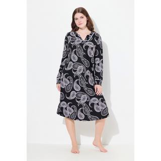 Ulla Popken Cachemire Col Tunisien Manches Longues Chemise de Nuit  