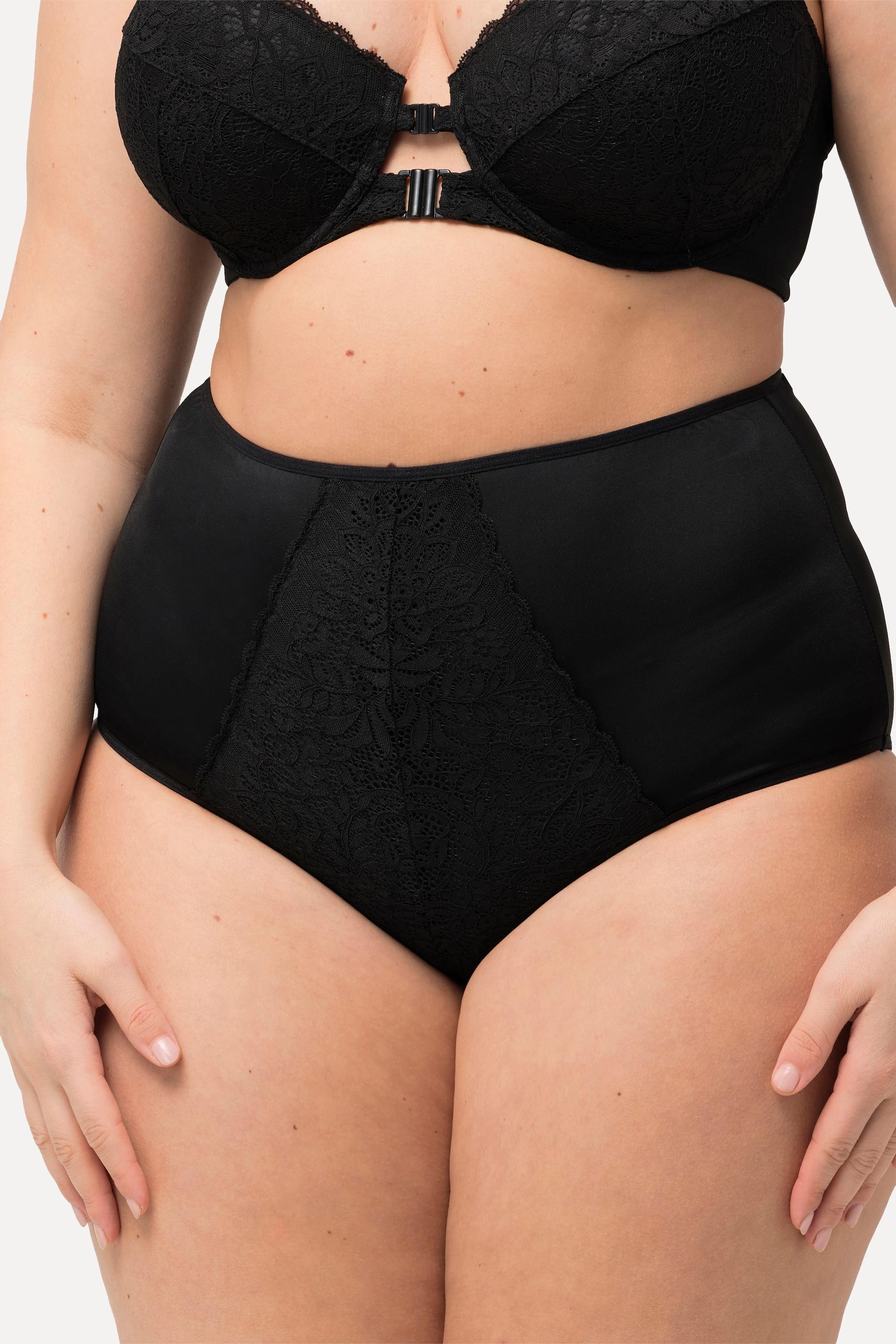 Ulla Popken  Culotte maxi taille haute avec empiècement en dentelle 