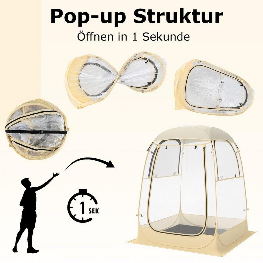 Northix  Sportzelt für 1-2 Personen Pop-Up-Zelt mit wetterfestes Schutzdach tragbares & faltbares Outdoor-Luftpolsterzelt Klein 