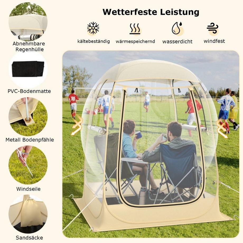 Northix  Sportzelt für 1-2 Personen Pop-Up-Zelt mit wetterfestes Schutzdach tragbares & faltbares Outdoor-Luftpolsterzelt Klein 