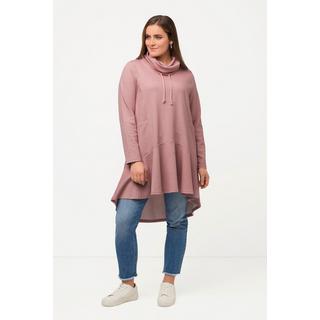 Ulla Popken  Longsweater, Fischgrat, Volantsaum, Stehkragen, Langarm 