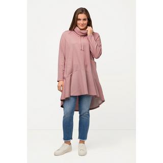 Ulla Popken  Longsweater, Fischgrat, Volantsaum, Stehkragen, Langarm 