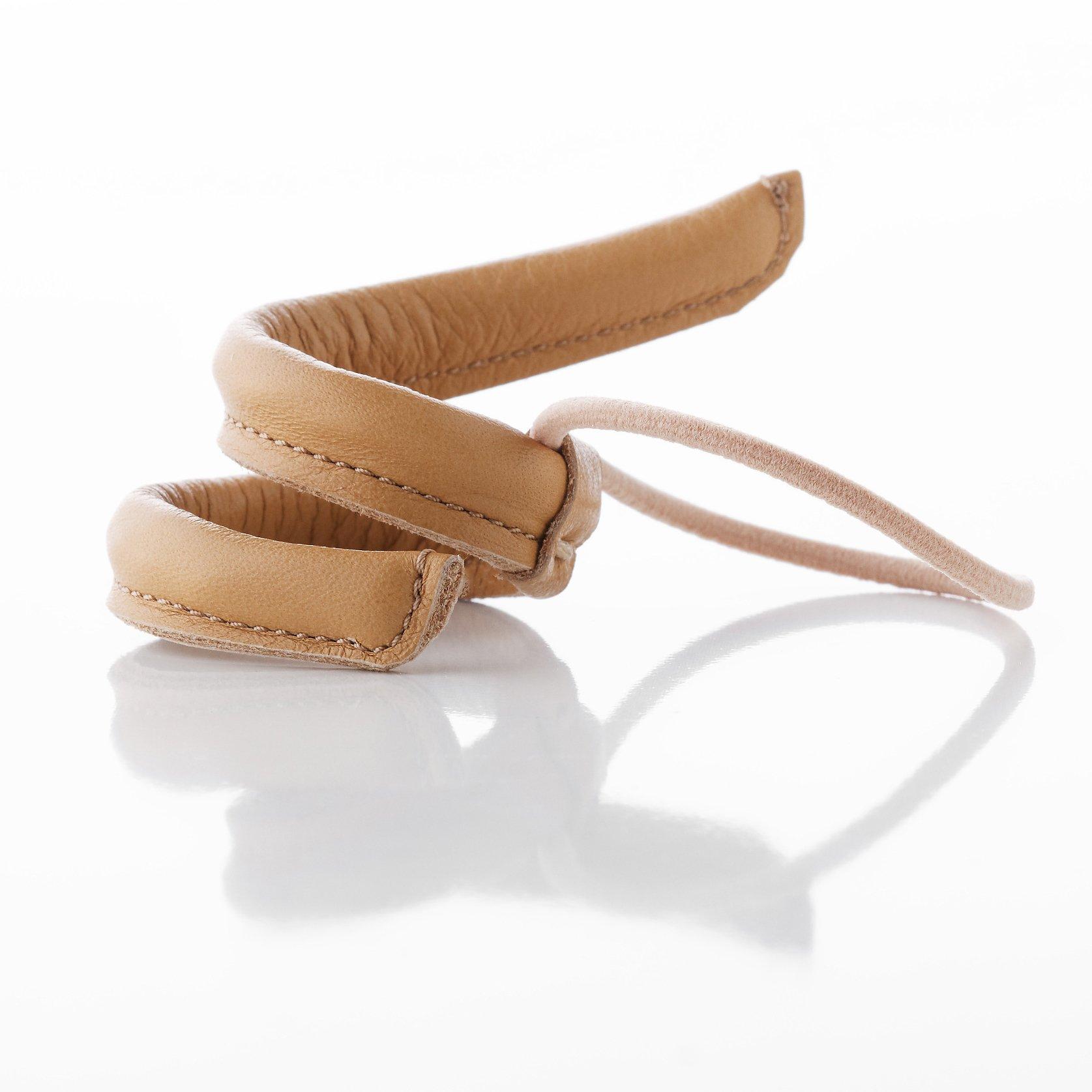 Image of Leather Band Short Narrow Bendable Damen Camel 1 pezzo