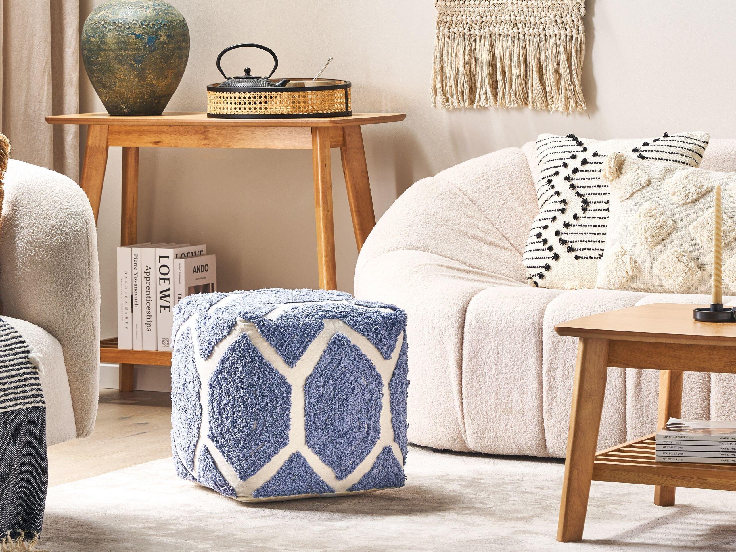 Beliani Pouf en Cotone Boho ROJHAN  