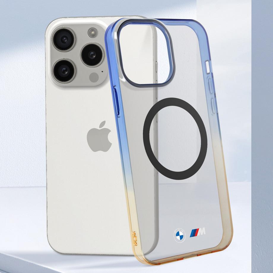 BMW  Coque iPhone 15 Pro Max Dégradé Bleu BMW 