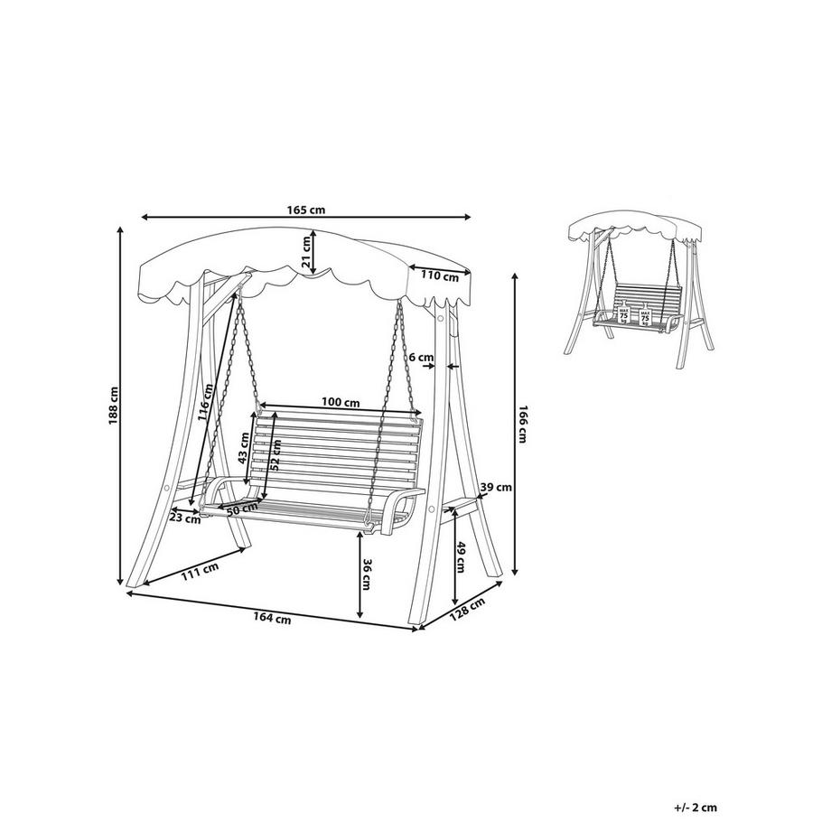 Beliani Dondolo da giardino en Tessuto Classico ANDRIA  
