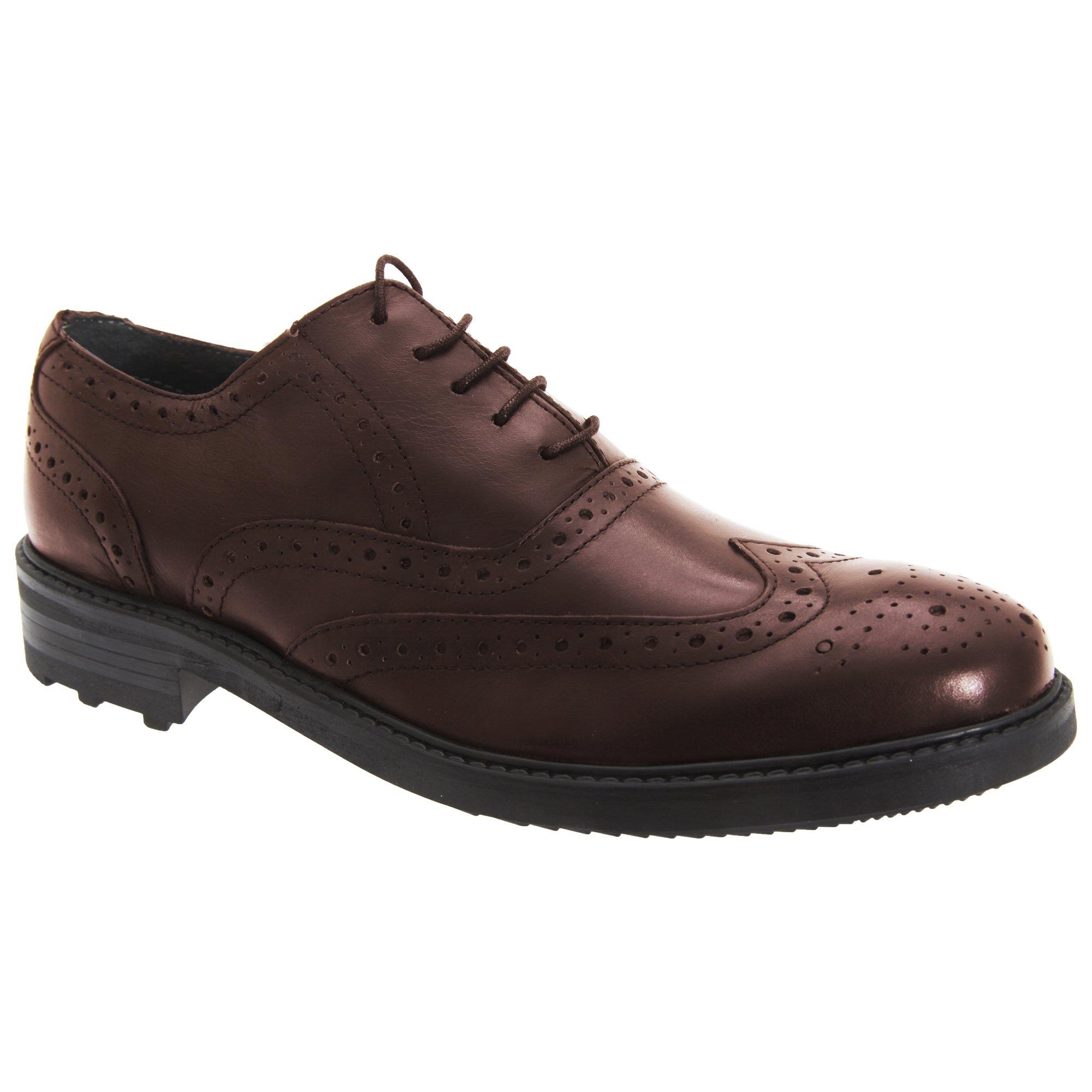 Image of Lederschnürhalbschuhe Mit Lochmuster Herren Bordeaux 44.5