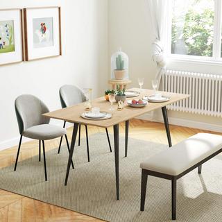 Northio Tavolo da pranzo allungabile 120/160 x 75 cm tavolo da cucina per 6-8 persone, tavolo da pranzo moderno con gambe in acciaio, naturale  