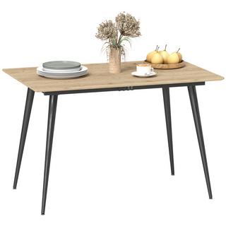 Northio Tavolo da pranzo allungabile 120/160 x 75 cm tavolo da cucina per 6-8 persone, tavolo da pranzo moderno con gambe in acciaio, naturale  