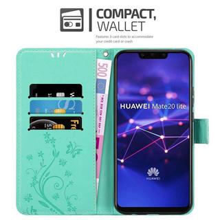 Cadorabo  Housse compatible avec Huawei MATE 20 LITE - Coque de protection au design floral avec fermeture magnétique, fonction de support et emplacements pour cartes 