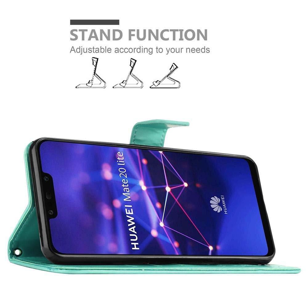 Cadorabo  Housse compatible avec Huawei MATE 20 LITE - Coque de protection au design floral avec fermeture magnétique, fonction de support et emplacements pour cartes 