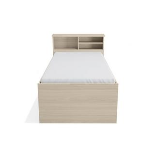 Vente-unique Lit BORIS avec tiroirs rangements chêne + matelas  