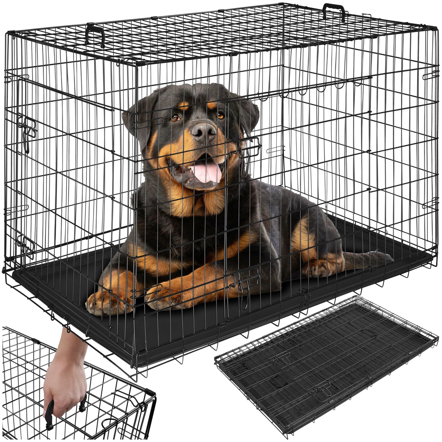 Tectake  Cage pour chien Luna, pliable, avec 2 portes 