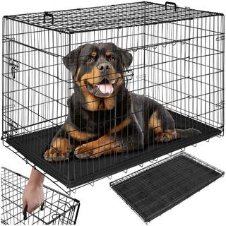 Tectake  Cage pour chien Luna, pliable, avec 2 portes 