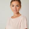 NYAMBA T-shirt fitness manches courtes slim coton extensible col bateau femme rose  Rose