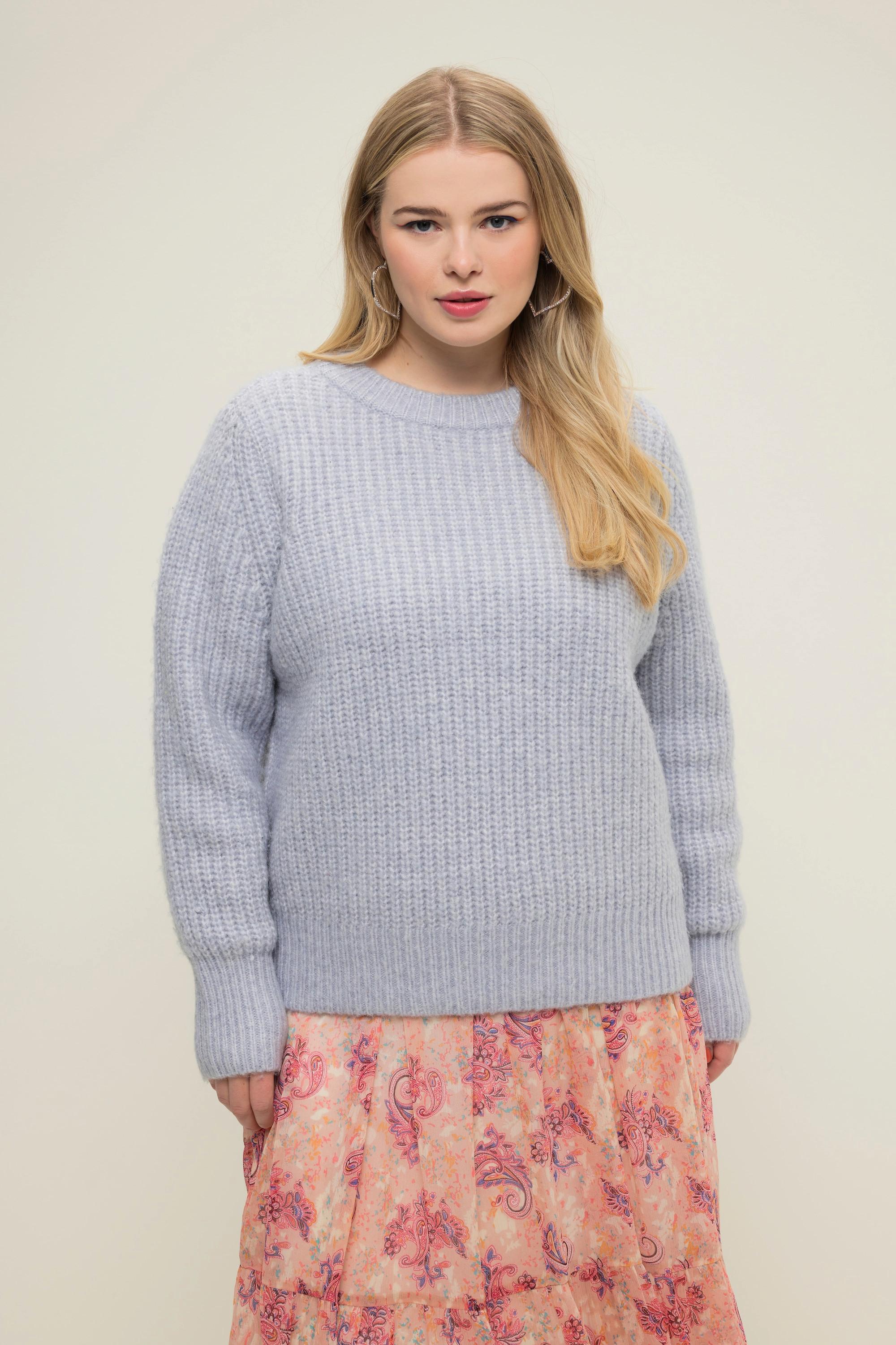 Studio Untold  Pullover, Boxy Shape, Rippstrick, Rundhals, Langarm 