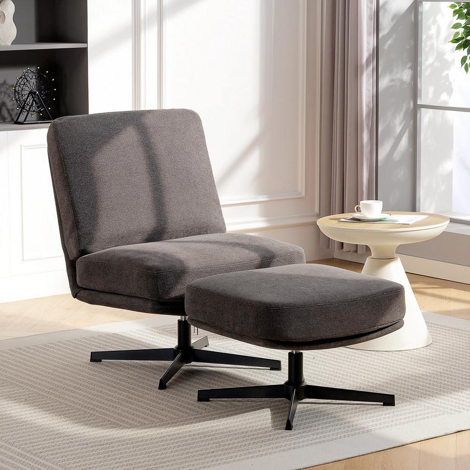 HOMCOM Fauteuil avec repose-pieds  