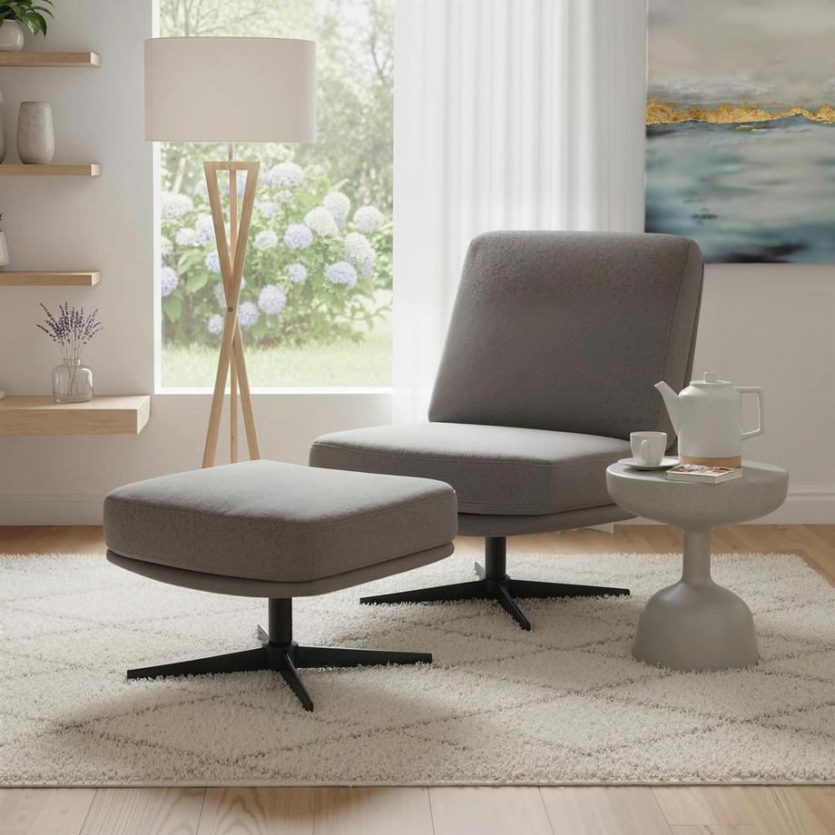 HOMCOM Fauteuil avec repose-pieds  