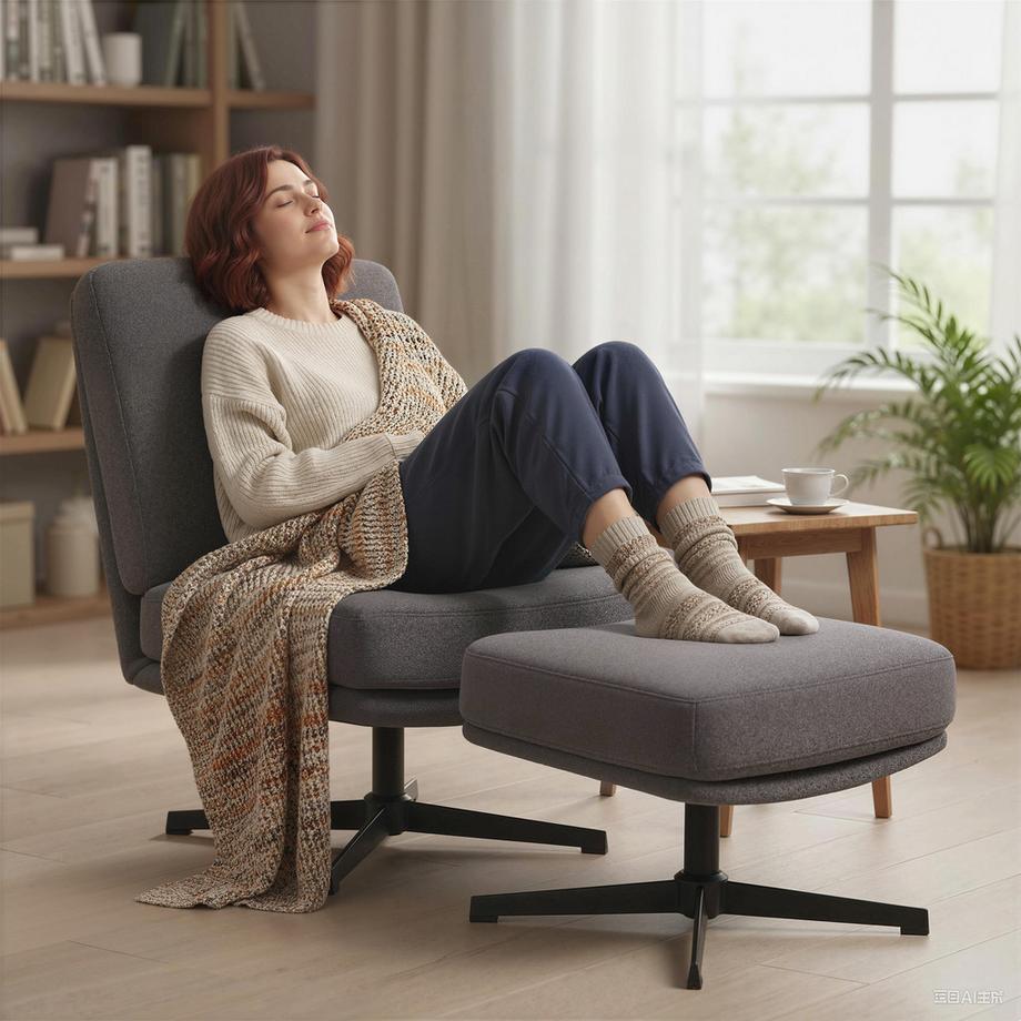 HOMCOM Fauteuil avec repose-pieds  