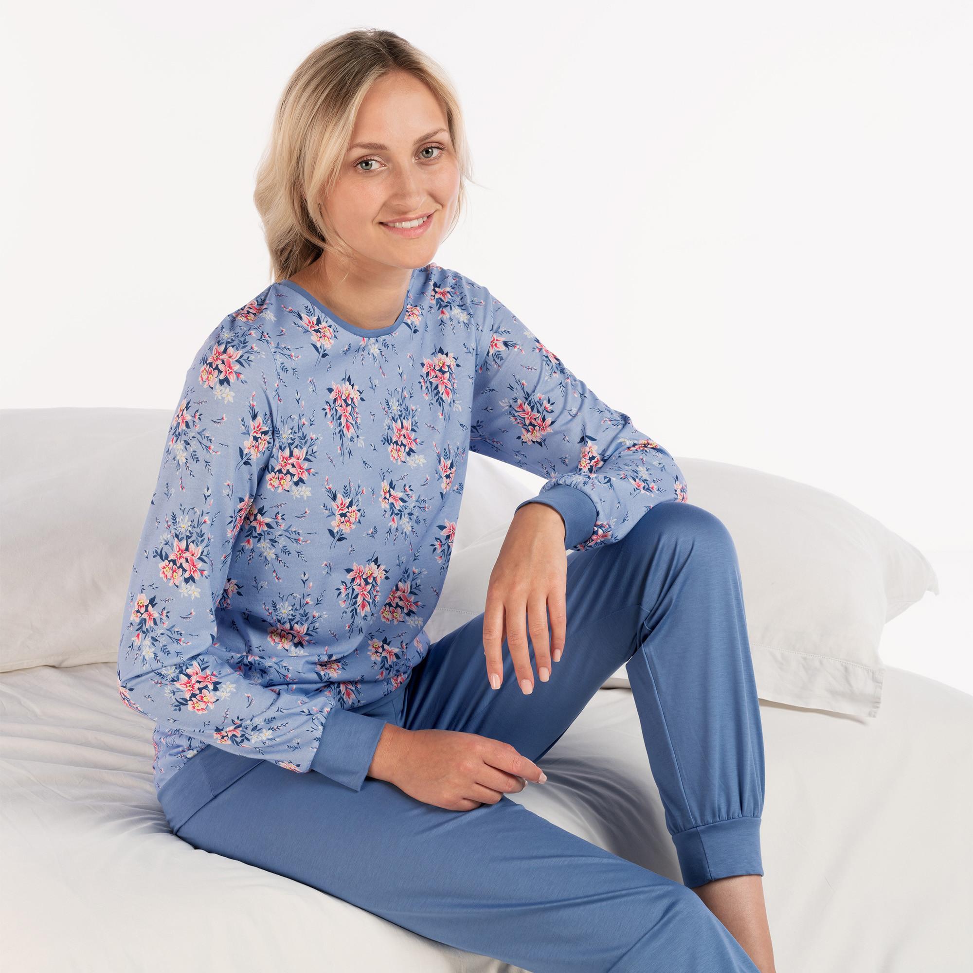Image of Pyjama Lang Unisex Saphirblau M