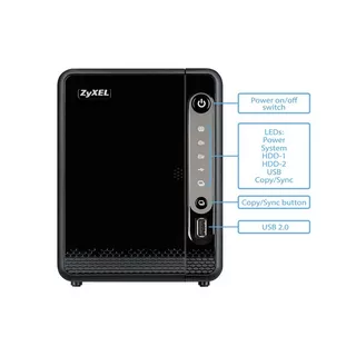 ZyXEL  NAS326 NAS Desktop Eingebauter Ethernet-Anschluss Schwarz 