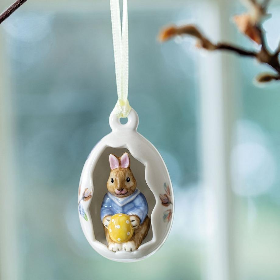 Villeroy&Boch Suspension œuf Max, fleurs bleues Bunny Tales  