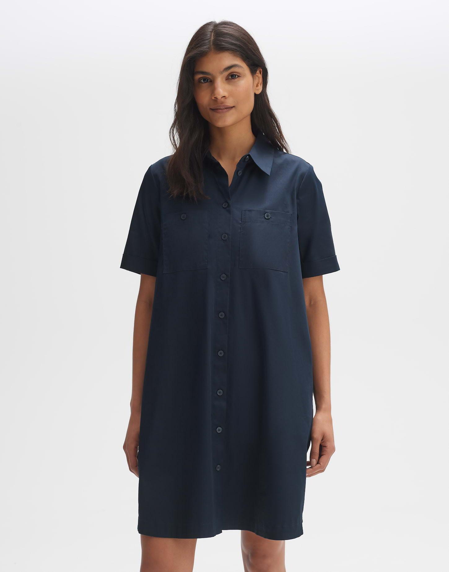 Image of Hemdblusenkleid Warene Leicht Ausgestellt Geschnitten Damen Blau 44