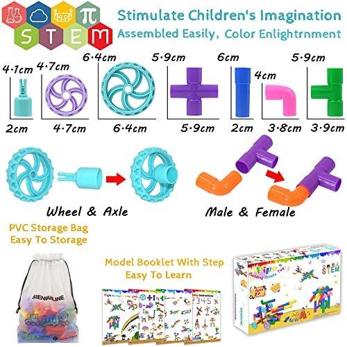 Activity-board  Jouets de Tube de tuyau, blocs de construction classiques de 96 pièces, jouet d'assemblage avec roues 