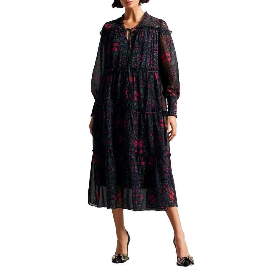 TED BAKER  Robe Milongue Motiftyle Volanté 
